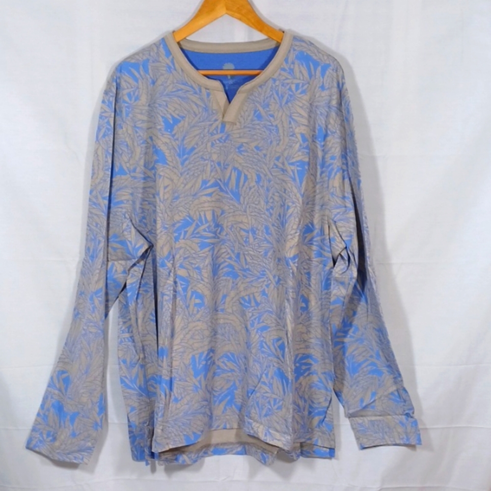 Men's Ocean & Coast Peri Print Long Sleeve Size XXL Luxury Fabric Relaxed